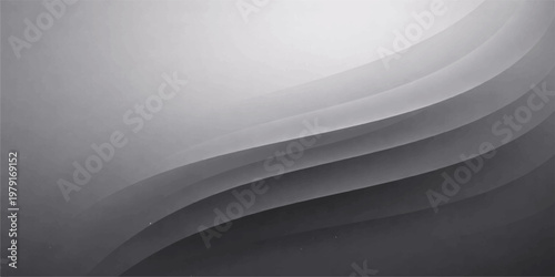 Cuadro en lienzo Black and white abstract background with grey wave curves and tech pattern textu