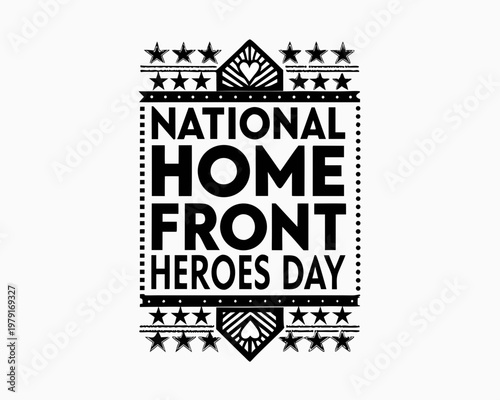 National Home Front Heroes Day Vector Illustration, Patriotic Family Support Design