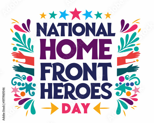 Patriotic Tribute Vector Illustration for National Home Front Heroes Day Celebration