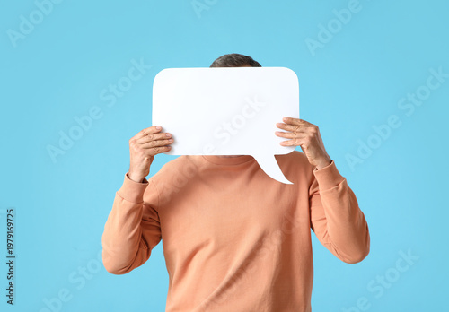 Mature man with blank speec...