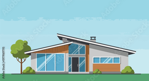 Modern single story house exterior.