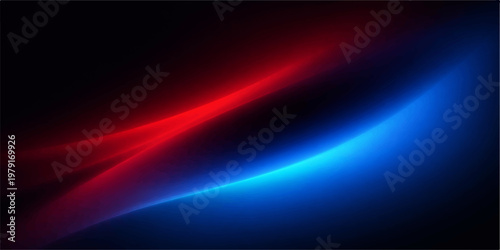 A vibrant abstract background design features glowing blue light rays and motion lines flowing through dark space with energy waves and a subtle star texture