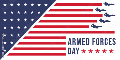 armed forces day banner illustration in flat design style