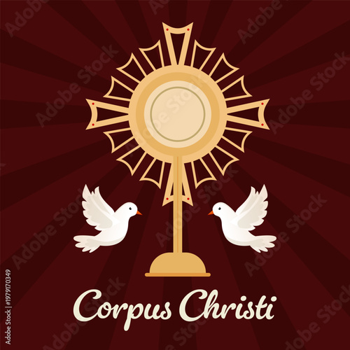 celebrate corpus christi illustration in flat design
