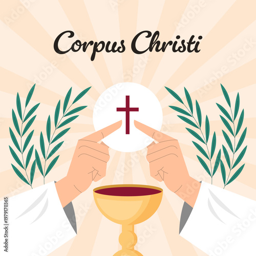 corpus christi illustration for social media post in flat design style