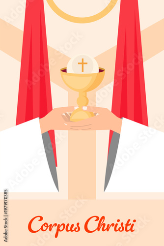 corpus christi poster illustration in flat design style