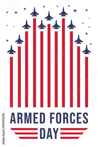 armed forces day poster illustration in flat design style