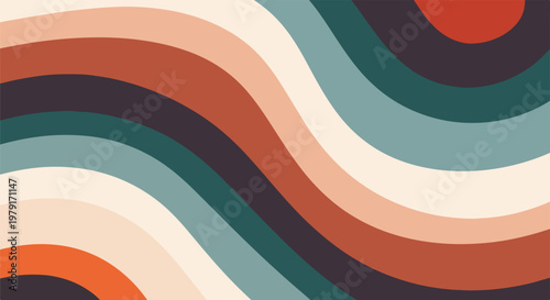 Vibrant wavy lines in orange green.
