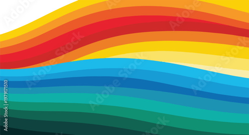 Colorful Rainbow Waves Abstract Design Element.