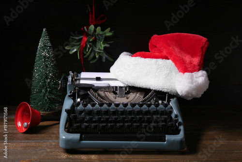 Vintage typewriter with San...
