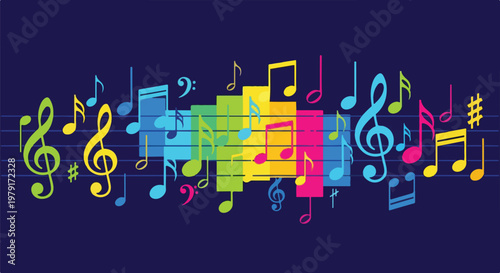 Colorful music notes and symbols 13.