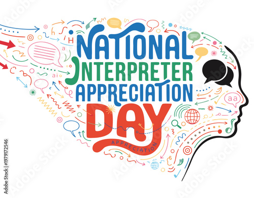 National Interpreter Appreciation Day Vector Illustration, Multilingual Communication Concept Design