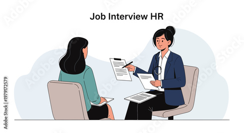 HR professional interviewing candidate for job, business meeting, recruitment, hiring process