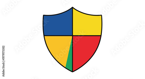 Multicolor Shield Emblem Logo Symbol.