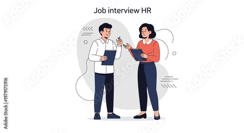 Job Interview HR: Man and Woman Discussing Career Opportunities