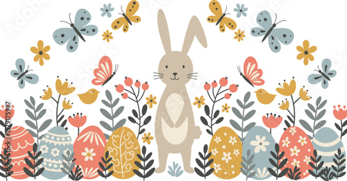 Vector illustration featuring a cartoon set of autumn trees and leaves with various forest mushrooms, red toadstools, and green grass isolated on a white background