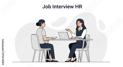 Job Interview HR: Two Women Discussing Career Opportunities at a Desk