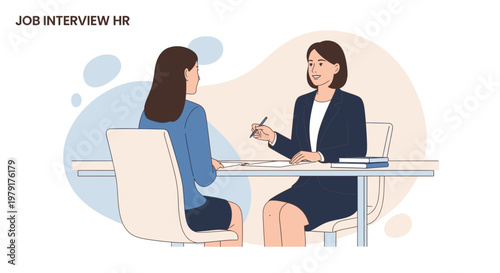 Job Interview HR: Two Women Discussing Career Opportunities at a Desk