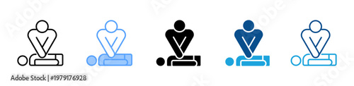 Cpr Training icon multiple style and collection