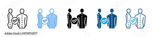 Photos Posture Check icon multiple style and collection
