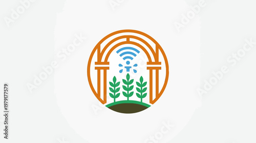 Smart Agriculture Logo Technology and Farming Connection