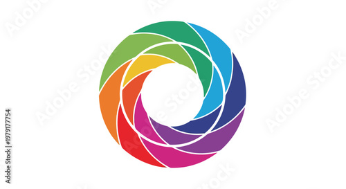 Multicolored Camera Shutter Icon Design Element.