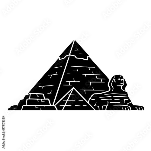 icon pyramids of giza illustration vector
