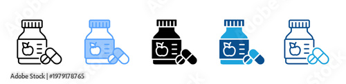 Vitamin Pills icon multiple style and collection