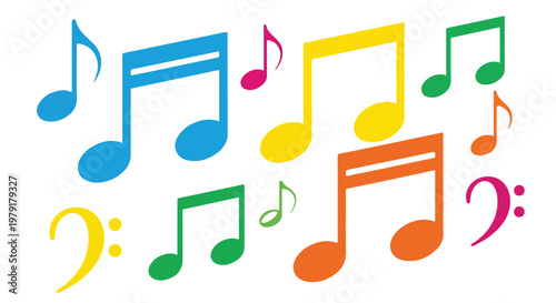 Colorful Music Notes and Symbols 41.