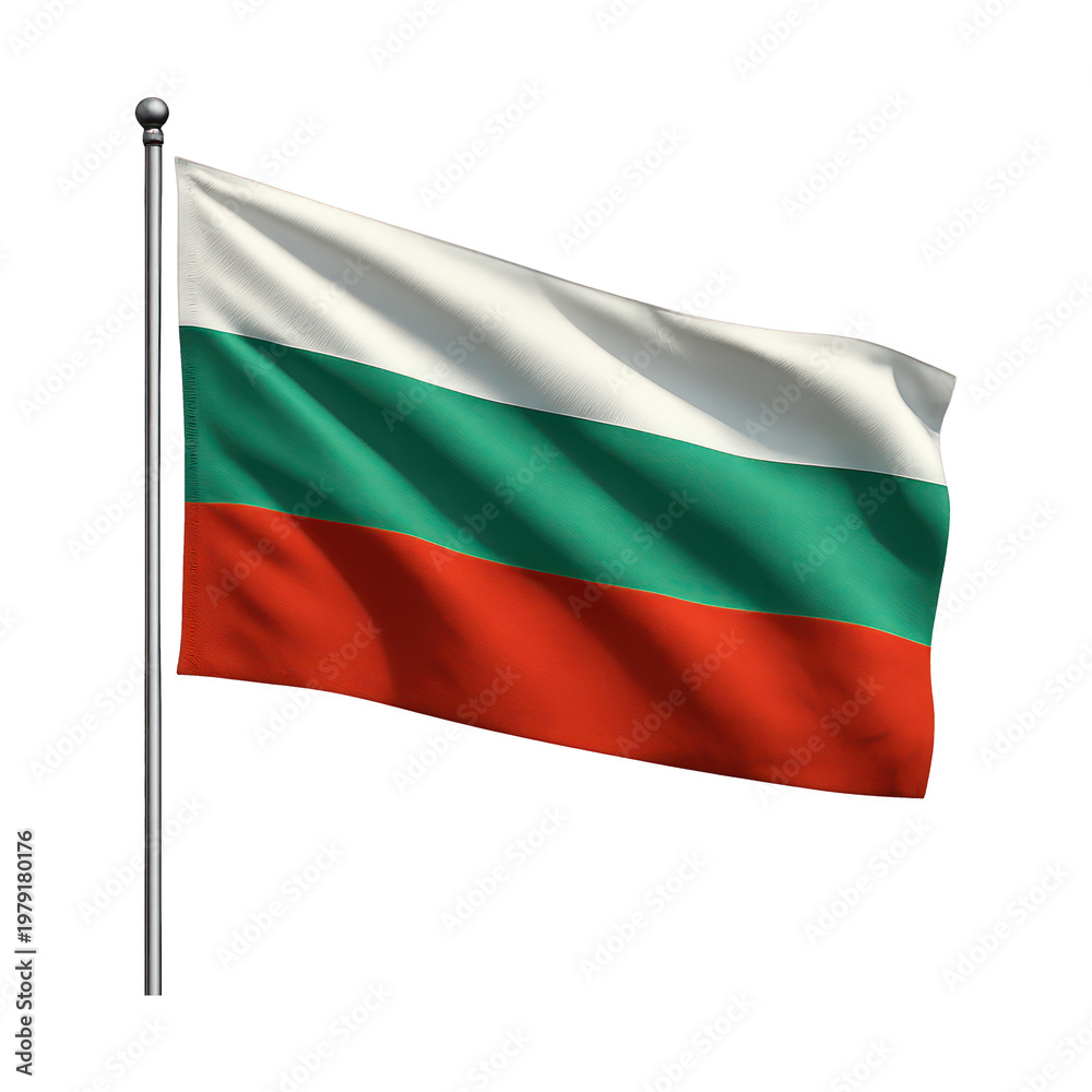 Obraz premium PNG Bulgarian flag waving proudly.