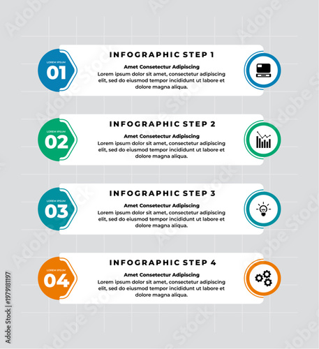 step timeline Infographic business template design