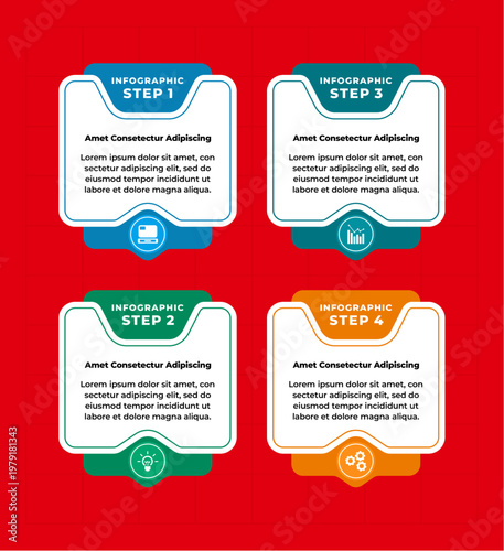 step timeline Infographic business template design