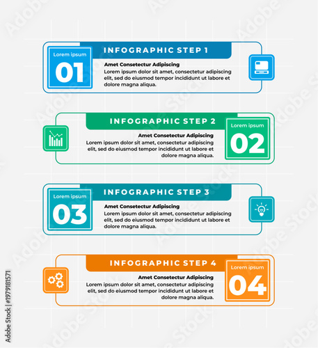 step timeline Infographic business template design