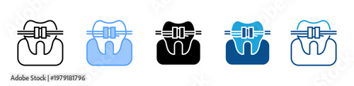 Dental Braces icon multiple style and collection