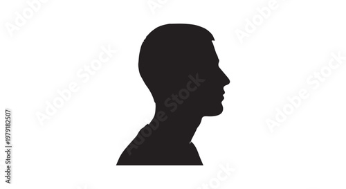 outline of a person facing away standing silently in a minimalist style illustration