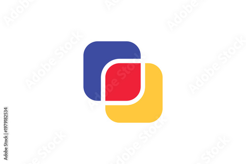 Free Download A colorful logo with blue, red, and yellow shapes - GFXLoad