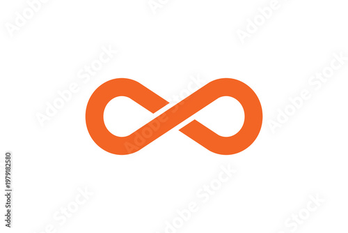 Orange infinity symbol on a white background