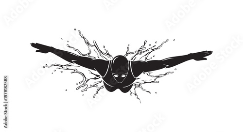 A vintage fighter aircraft soaring gracefully against a clear sky with dynamic wing positioning