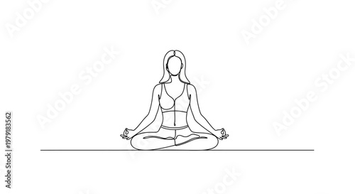 Woman Meditating in Lotus Pose, Yoga, Mindfulness, Zen, Calmness, Healthy Lifestyle