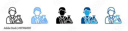 Biologist icon multiple style and collection