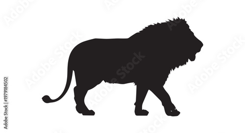 Black silhouette of a bison showcasing its robust body and curved horns in a minimalist design