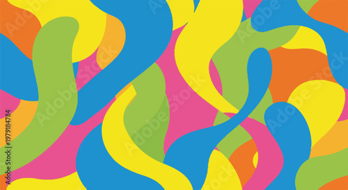 Vibrant Abstract Wavy Shapes and Colors.