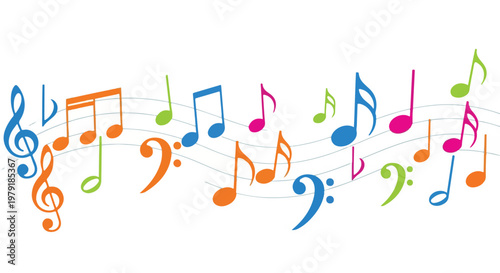 Colorful Music Notes and Symbols Illustration 10.