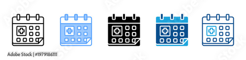 Medical Calendar icon multiple style and collection