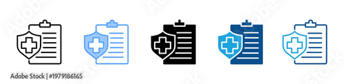 Medical Insurance icon multiple style and collection