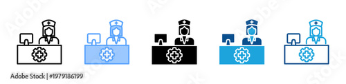 Medical Administrator icon multiple style and collection