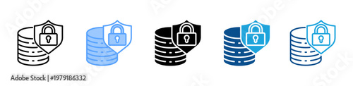 Data Protection icon multiple style and collection