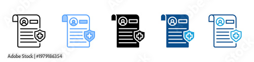 Hospital Policy icon multiple style and collection