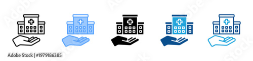 Hospital Facility icon multiple style and collection