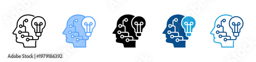 Intelligence icon multiple style and collection